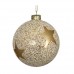 Γυάλινη μπάλα λευκή με χρυσό αστέρι 10cm